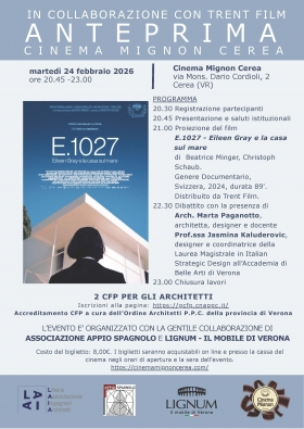 concluso - Proiezione: Eileen Gray  e la casa sul mare - LAIA