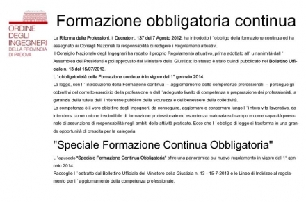 DALL'ORDINE INGEGNERI DI PADOVA - LAIA