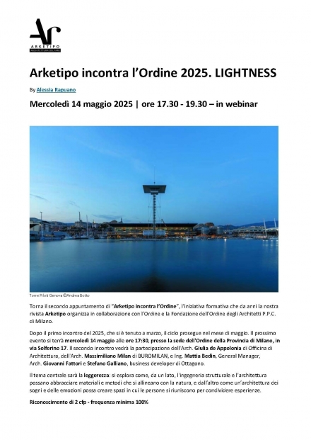 ARKETIPO prossimo webinar 14 maggio con - LAIA